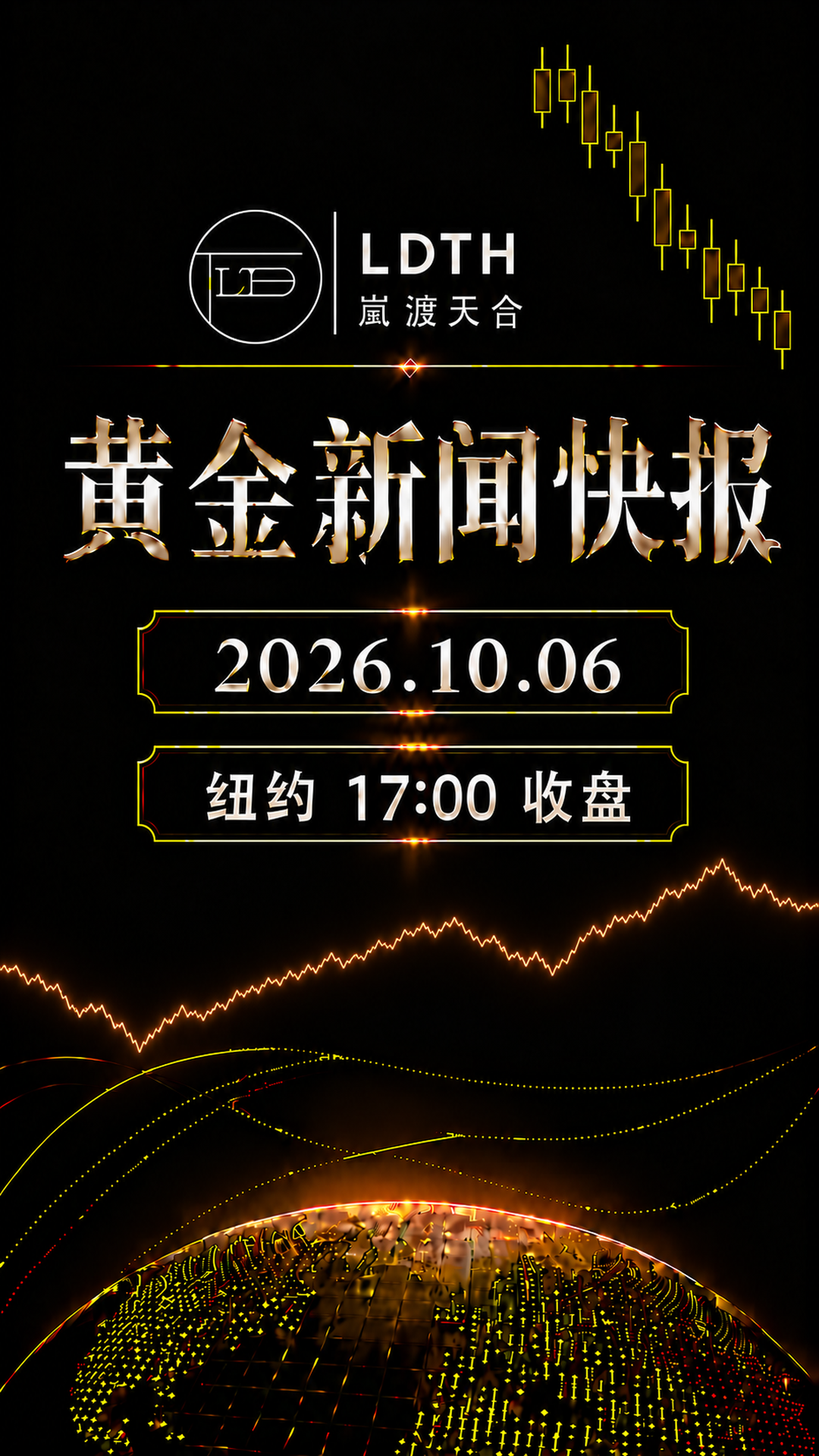 LDTH 黄金新闻快报 2026年10月6日纽约收盘版海报