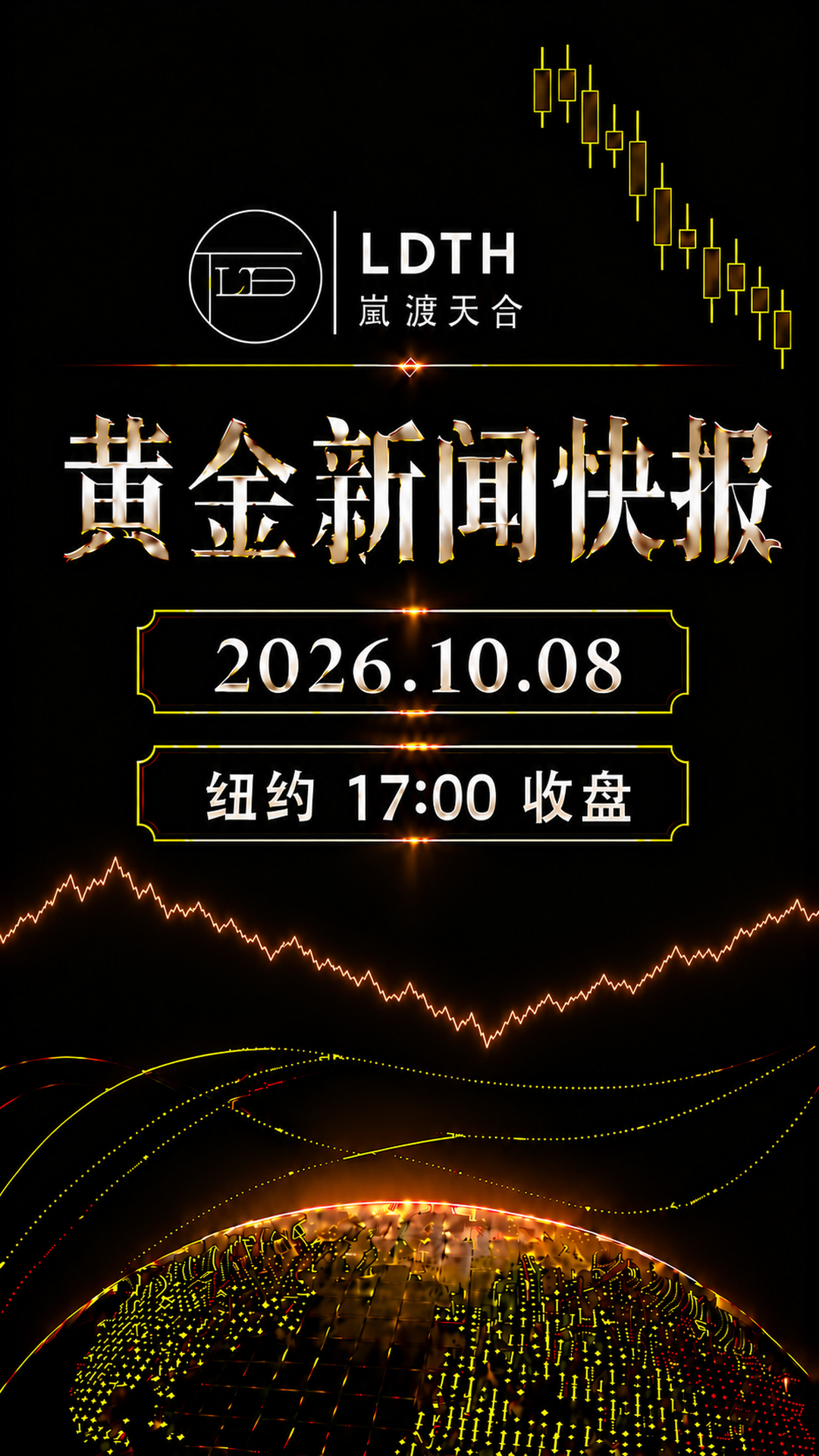 LDTH 黄金新闻快报 2026年10月8日纽约收盘版海报